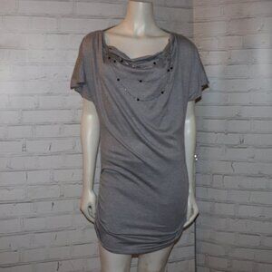 🌫️⛓️✨ Gray Chain-Accent Blouse · P.ine · Size 1X